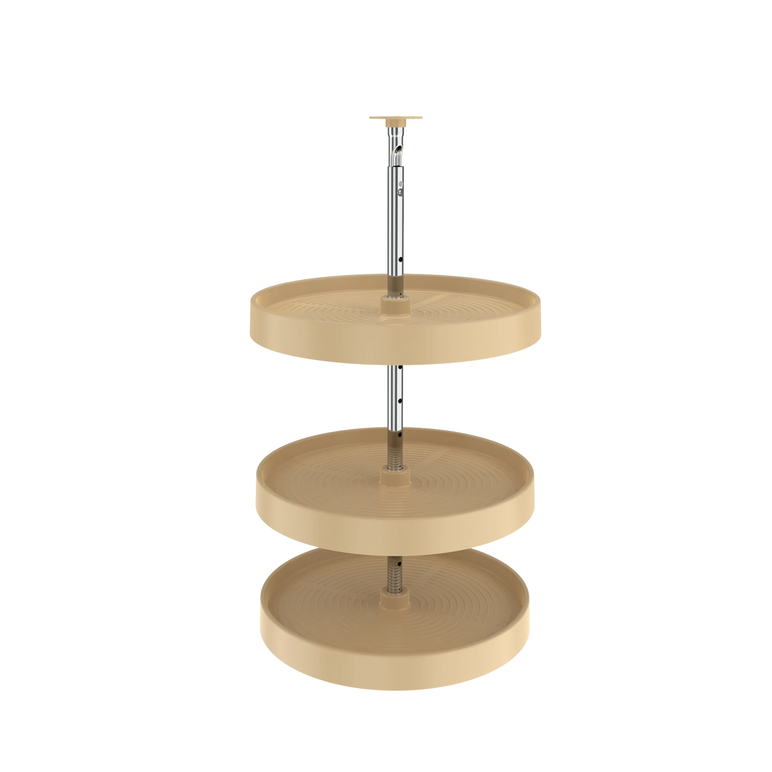 18 in Almond Polymer Full Circle Lazy Susans 3-Shelf Almond 18 in (457 mm) W x 18 in (457 mm) D x 34 in (864 mm) H - Image 2
