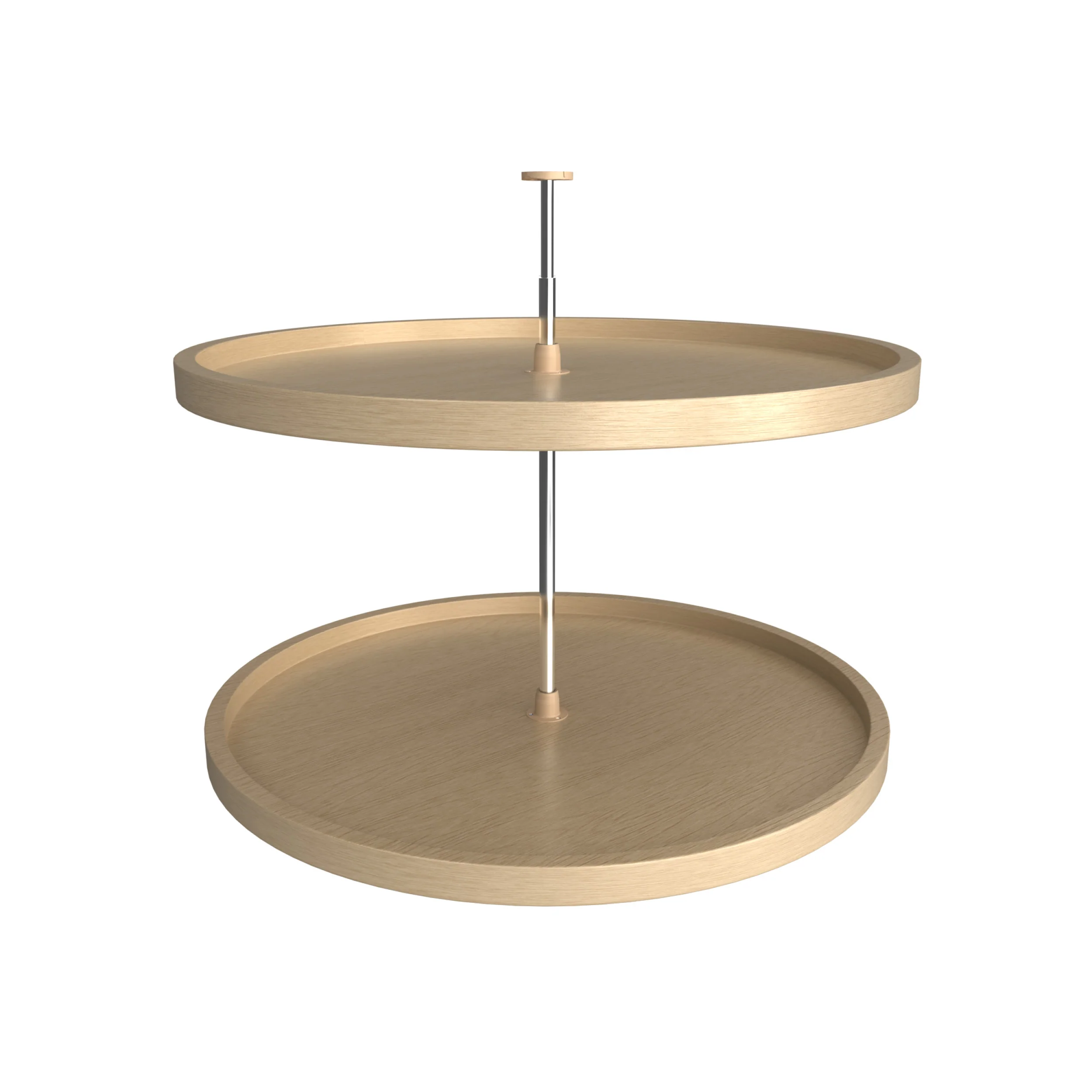 32 in Banded Wood Full Circle Lazy Susans 2-Shelf Natural  32 in (813 mm) W x 32 in (813 mm) D x 32.25 in (819 mm) H - Image 5
