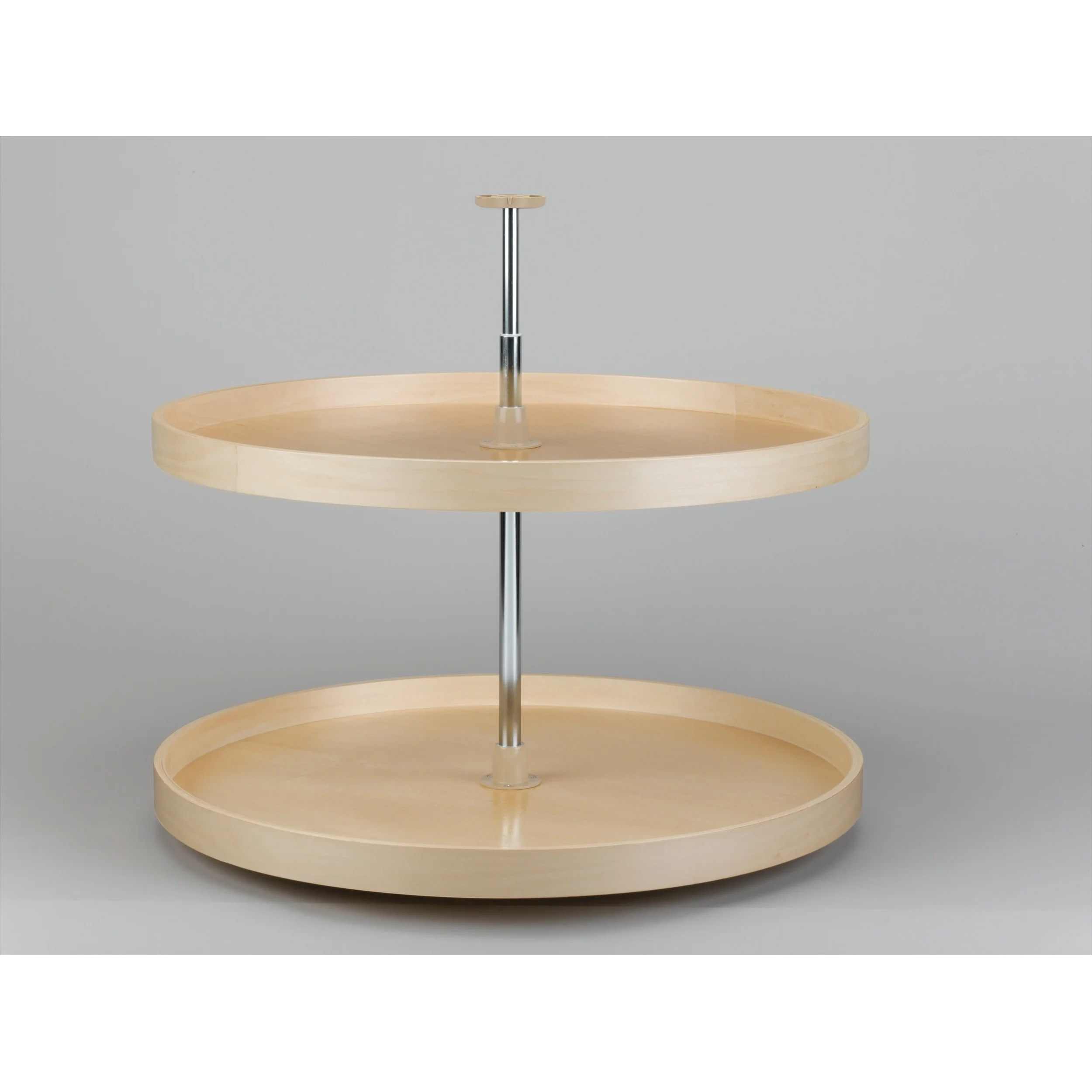 32 in Banded Wood Full Circle Lazy Susans 2-Shelf Natural  32 in (813 mm) W x 32 in (813 mm) D x 32.25 in (819 mm) H - Image 6