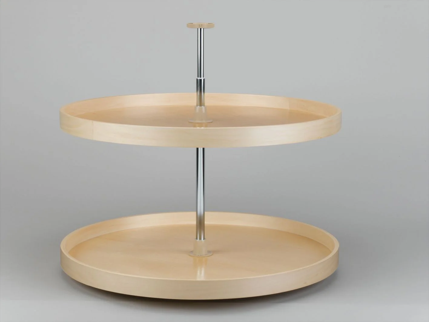 32 in Banded Wood Full Circle Lazy Susans 2-Shelf Natural  32 in (813 mm) W x 32 in (813 mm) D x 32.25 in (819 mm) H - Image 9