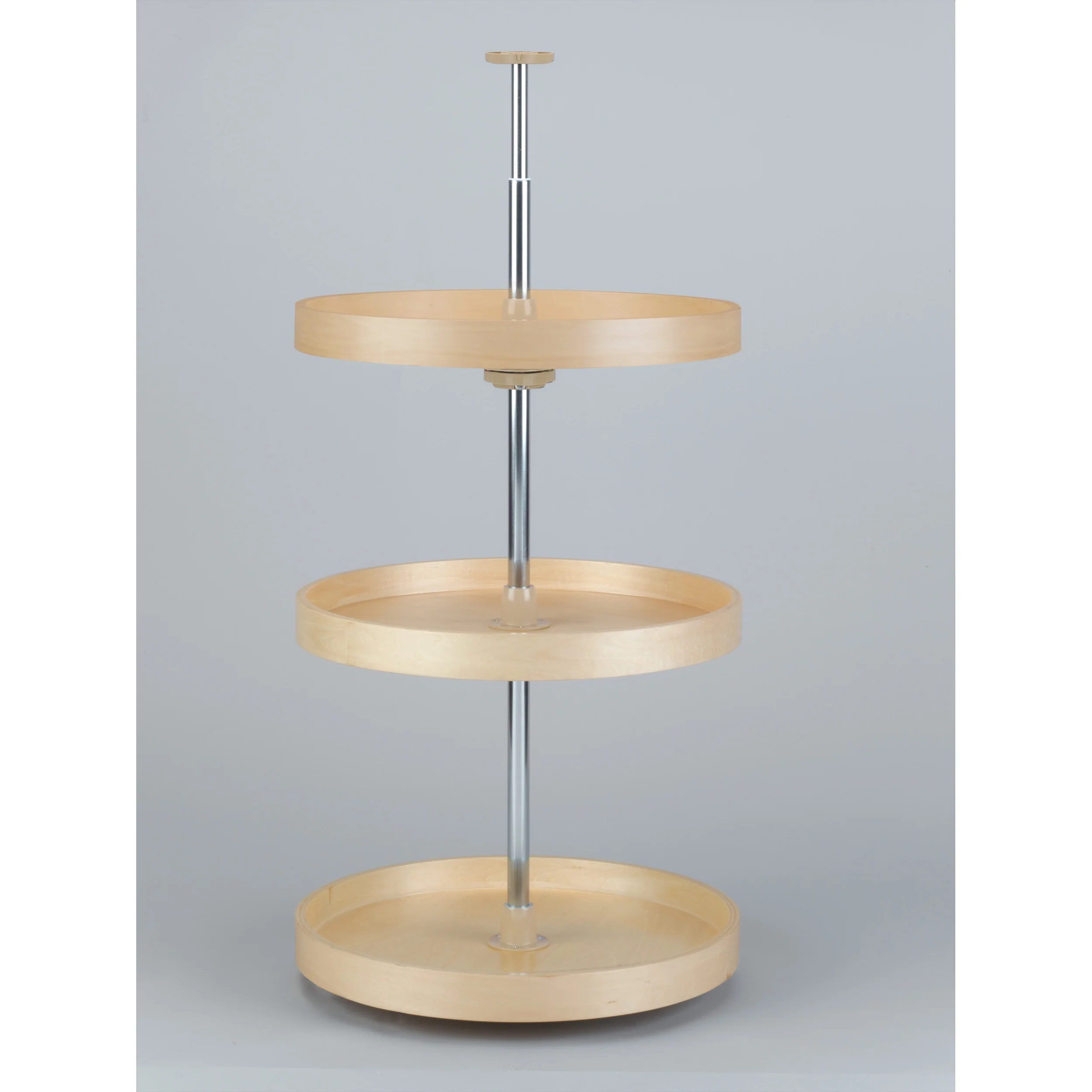 18 in Banded Wood Full Circle Lazy Susans 3-Shelf Natural 18 in (457 mm) W x 18 in (457 mm) D x 38 in (965 mm) H - Image 5