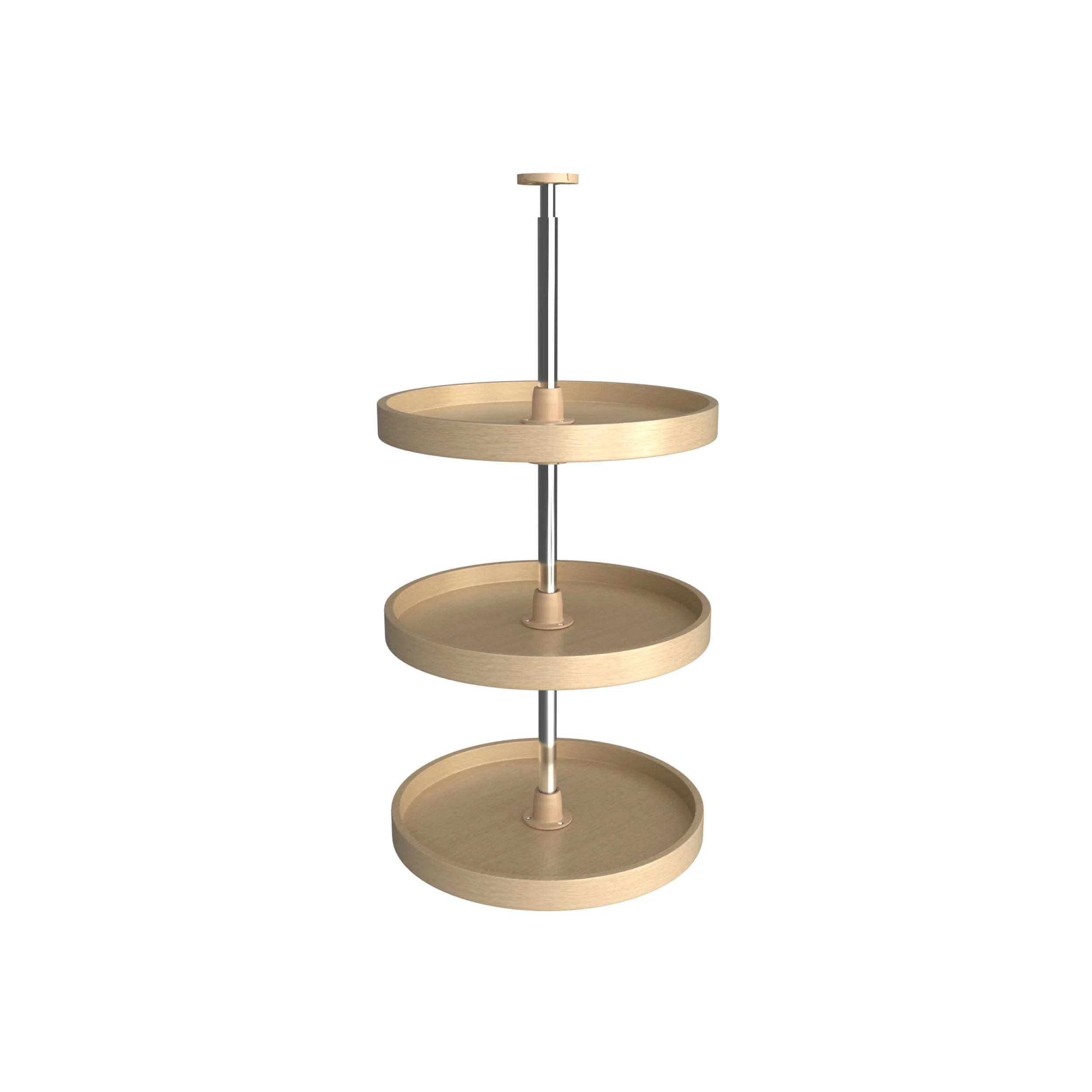18 in Banded Wood Full Circle Lazy Susans 3-Shelf Natural 18 in (457 mm) W x 18 in (457 mm) D x 38 in (965 mm) H - Image 8