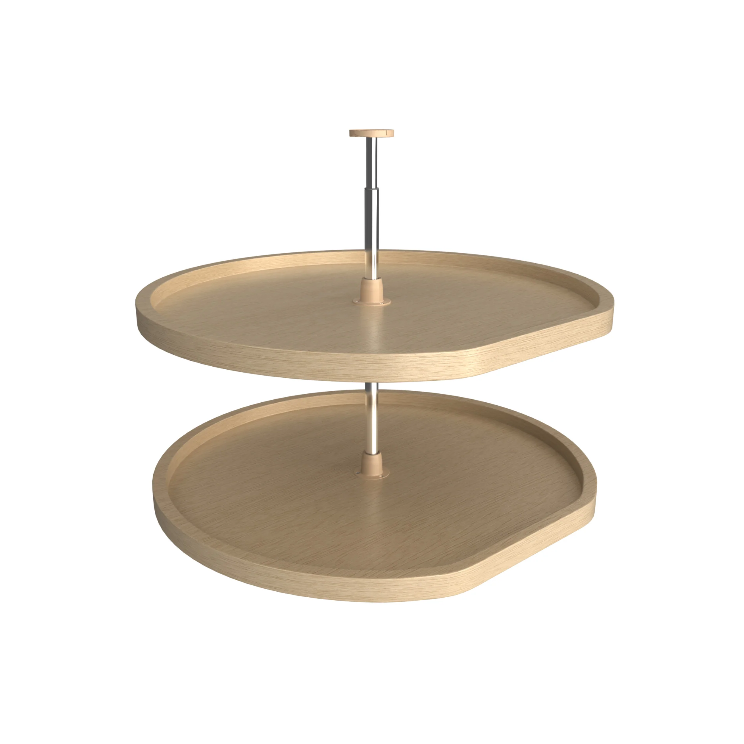 32 in Banded Wood D-Shape Lazy Susans 2-Shelf Natural 32 in (813 mm) W x 32 in (813 mm) D x 26 in (660 mm) H - Image 6