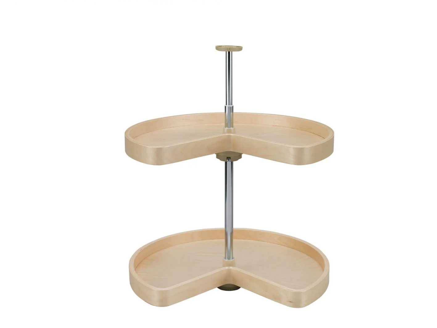 24 in Banded Wood Kidney Lazy Susans 2-Shelf Natural  24 in (610 mm) W x 24 in (610 mm) D x 26 in (660 mm) H - Image 7