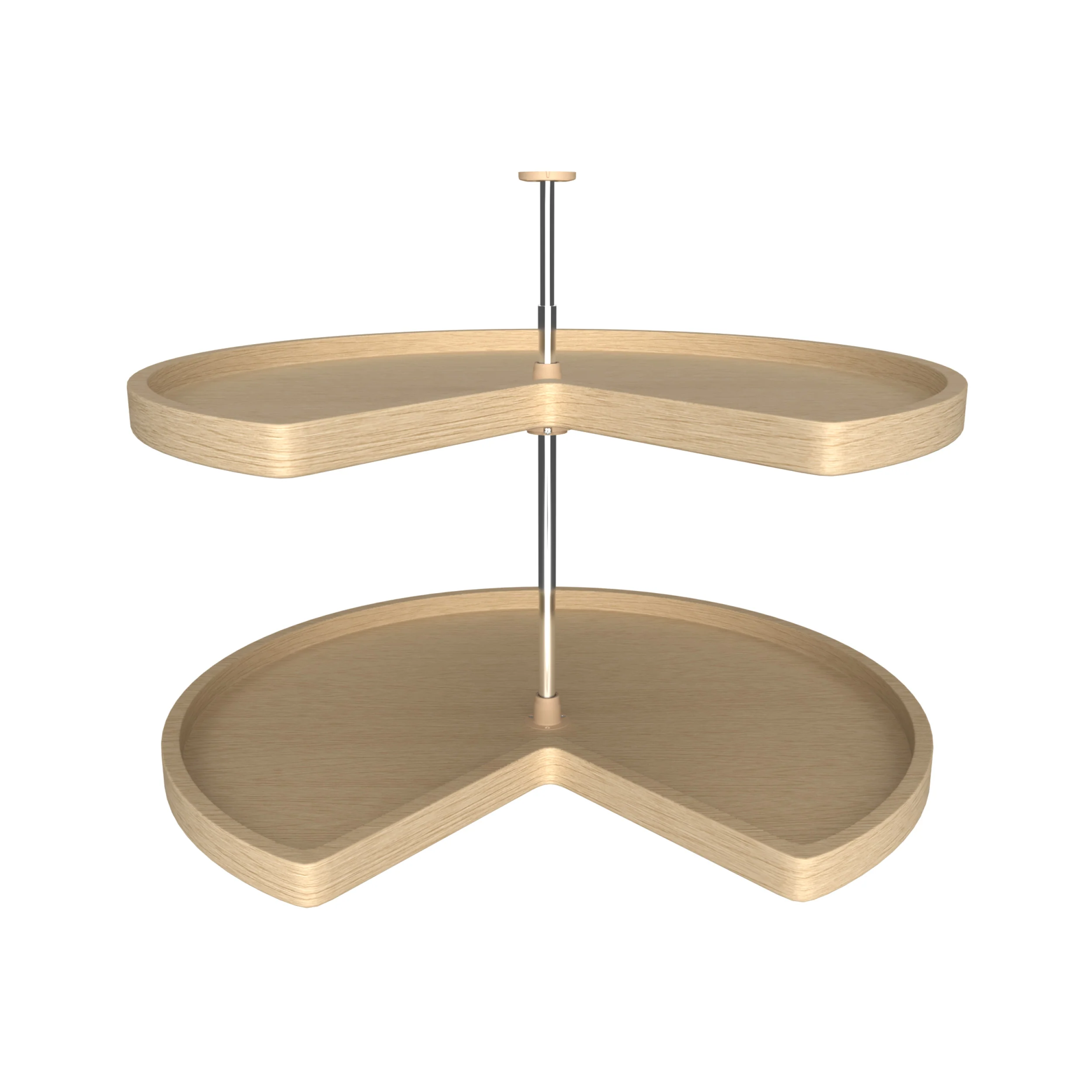 Wood Lazy Susan 32" Kidney 2-Shelf Natural 32 in (813 mm) W x 32 in (813 mm) D x 26 in (660 mm) H - Image 6