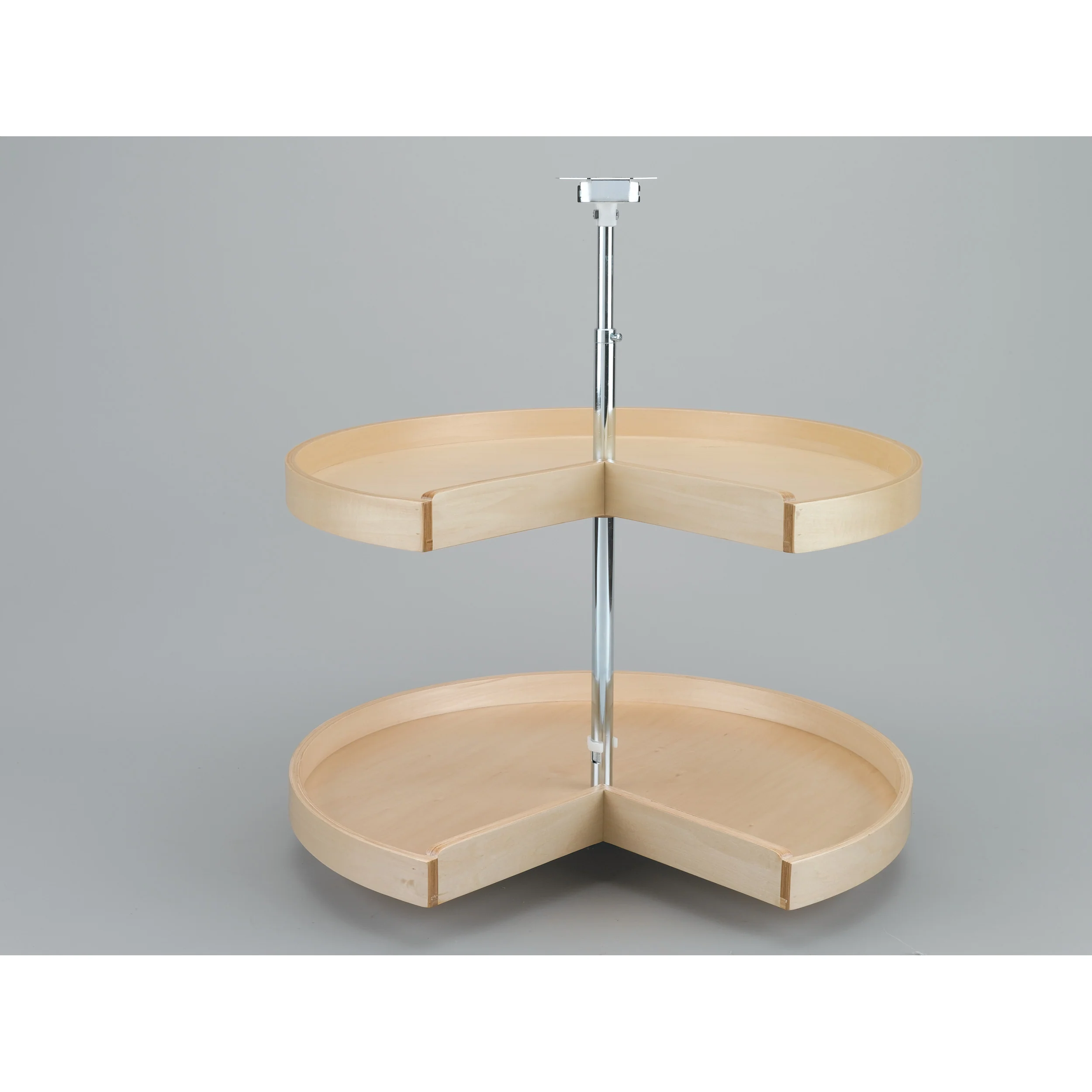 28 in Banded Wood Pie-Cut Lazy Susans 2-Shelf Natural 28 in (711 mm) W x 28 in (711 mm) D x 26 in (660 mm) H