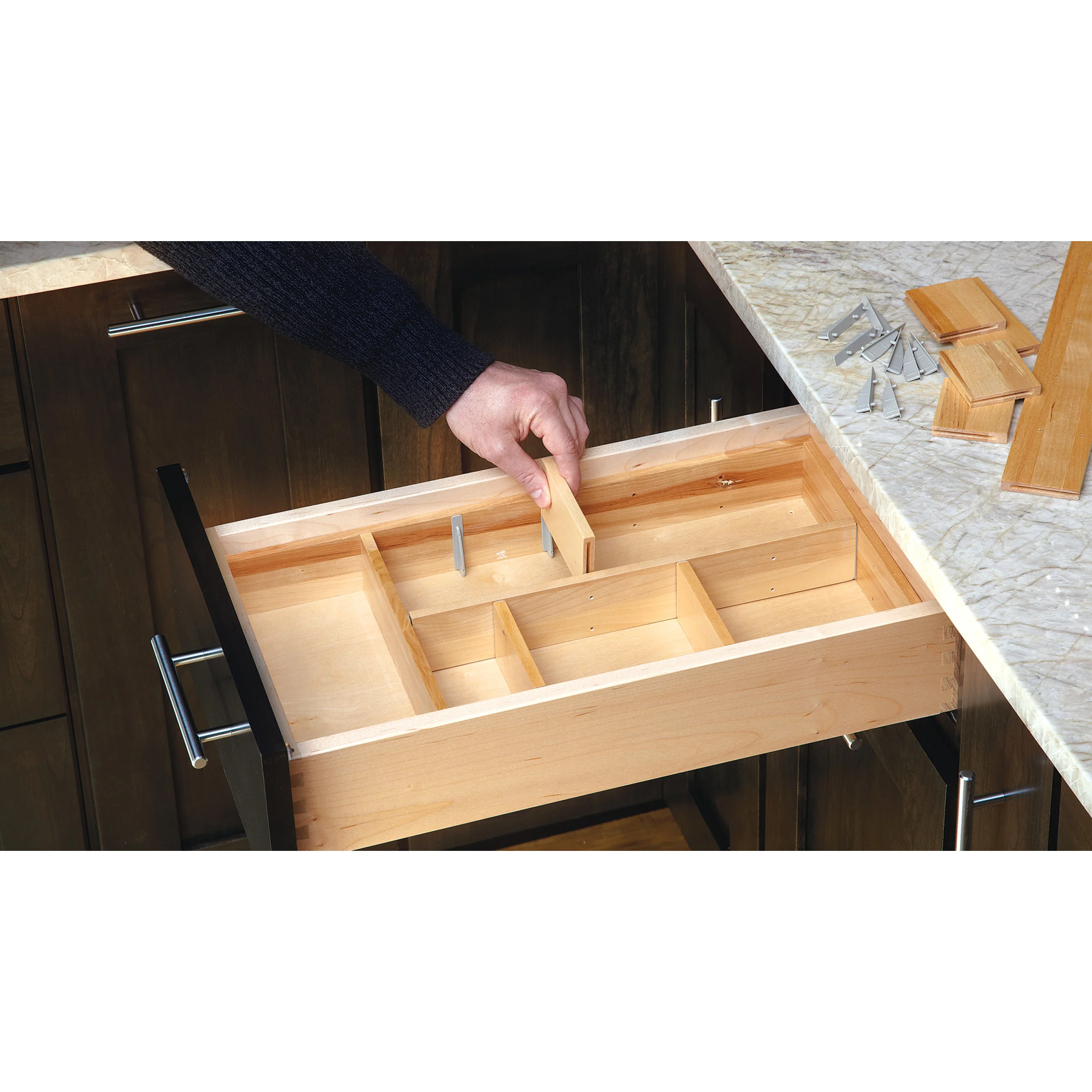 Wood Drawer Organizer Kit 15 (9-7/8" W, 19-1/8" D, 2-1/2" H) - Image 5