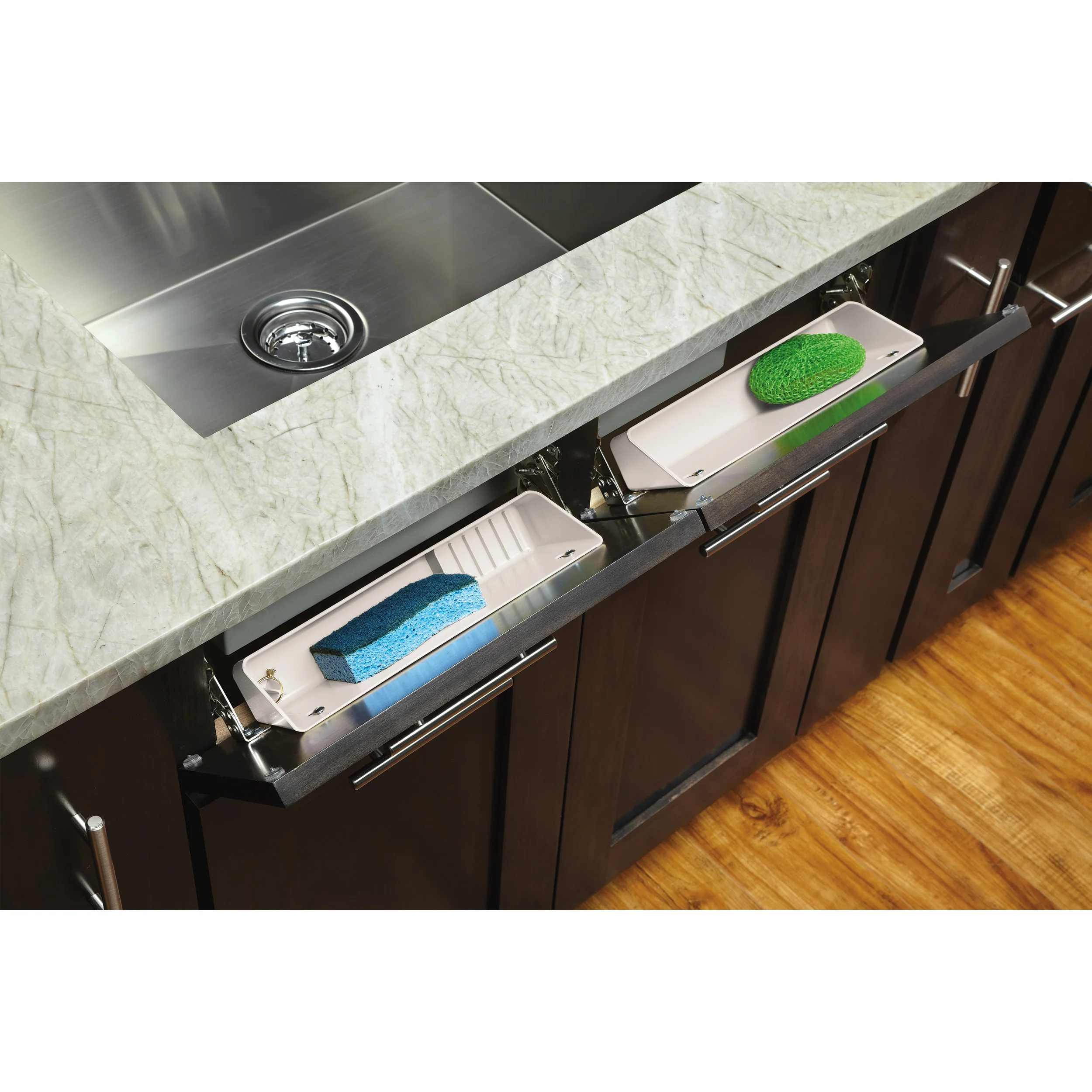 11 in White Polymer LD Tip-Out Accessory Tray White  11 in (279 mm) W x 2.13 in (54 mm) D x 3.81 in (97 mm) H - Image 2