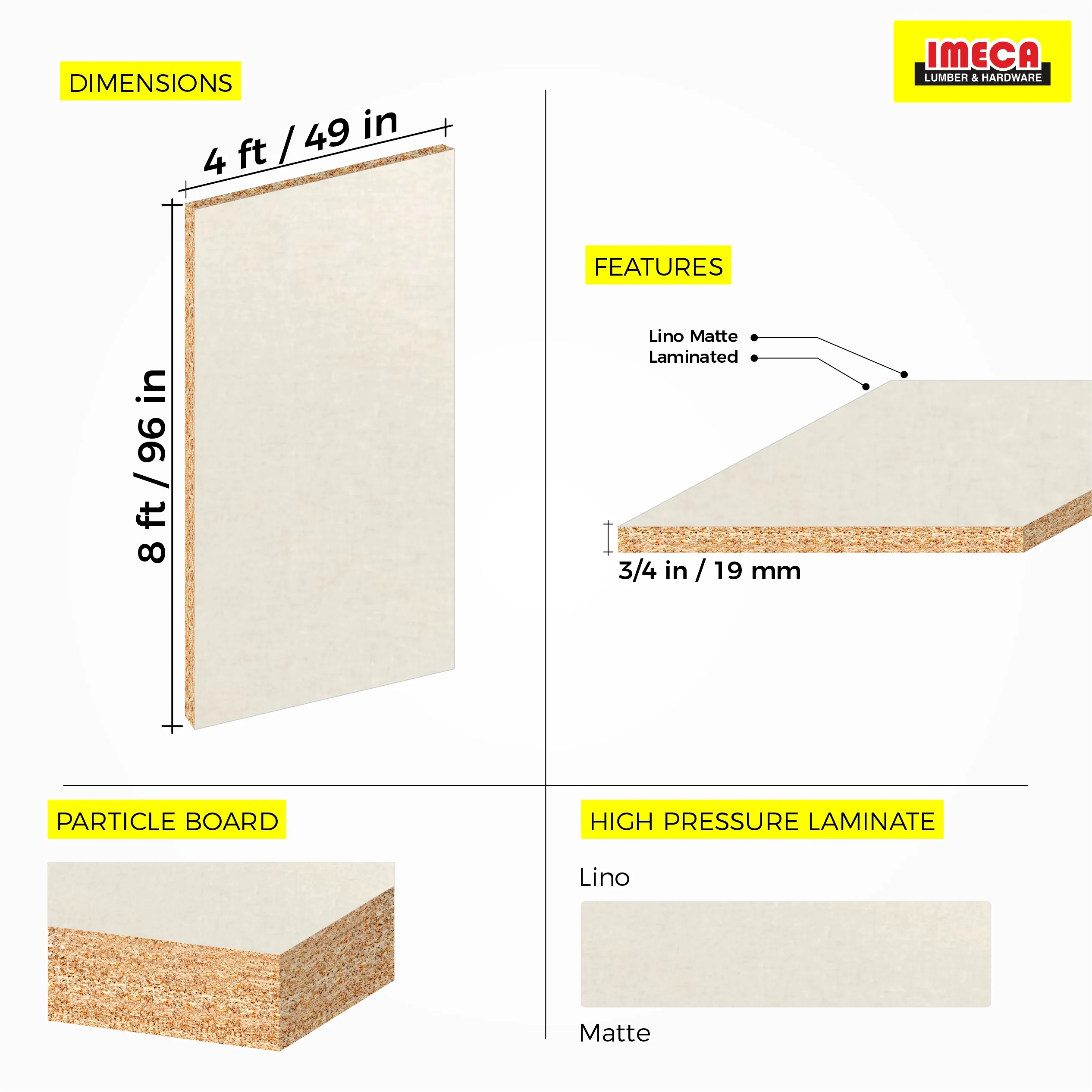 MELAMINE LUSO LINO MATE 49X96 15MM - Image 2