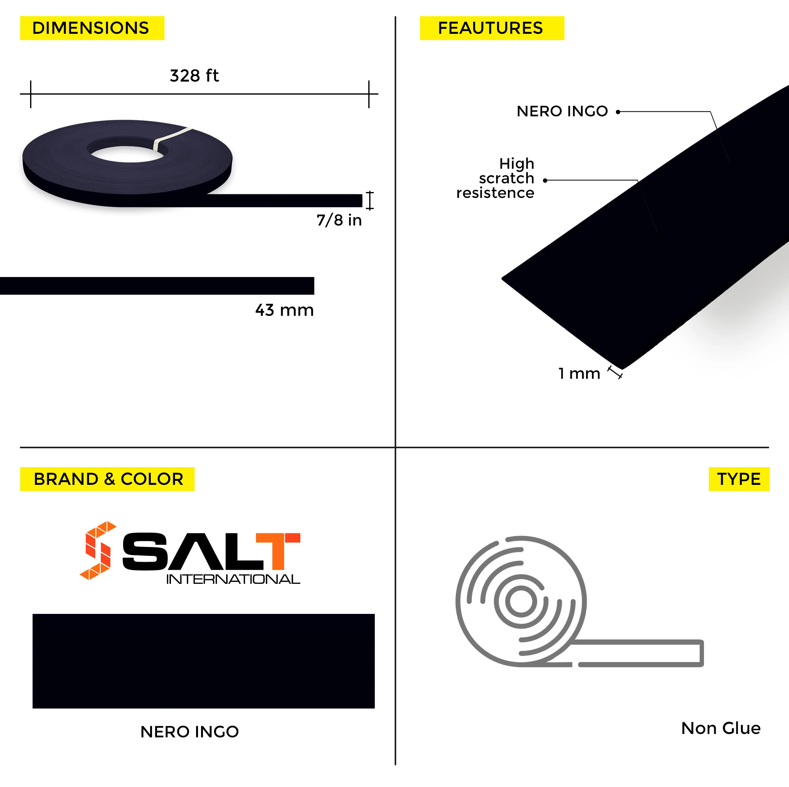 Nero Igno PVC Edge Banding (328 ft x 1 mm) - Image 5