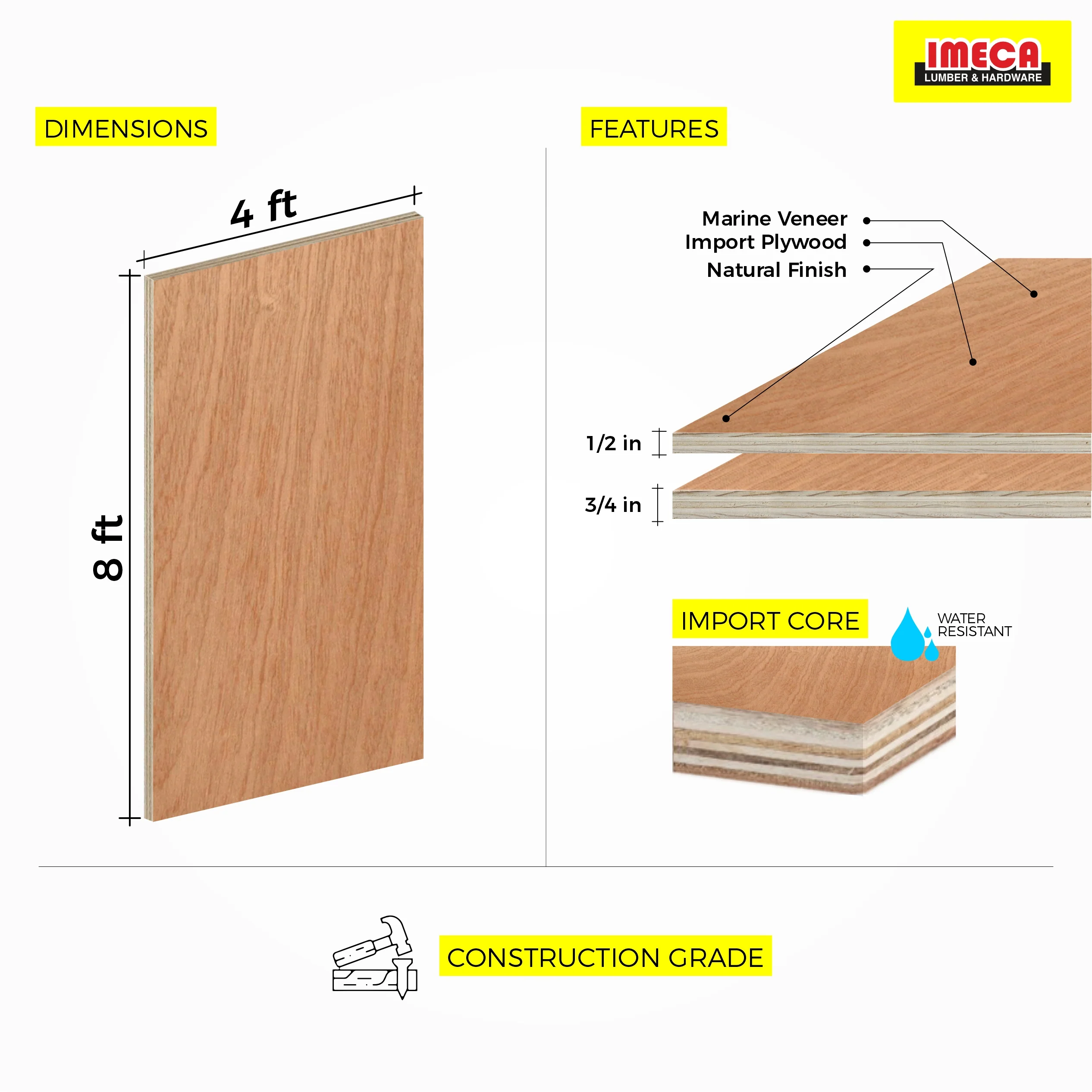 PLYWOOD MARINE 3/4 4x8 TECH B/BB - Image 6