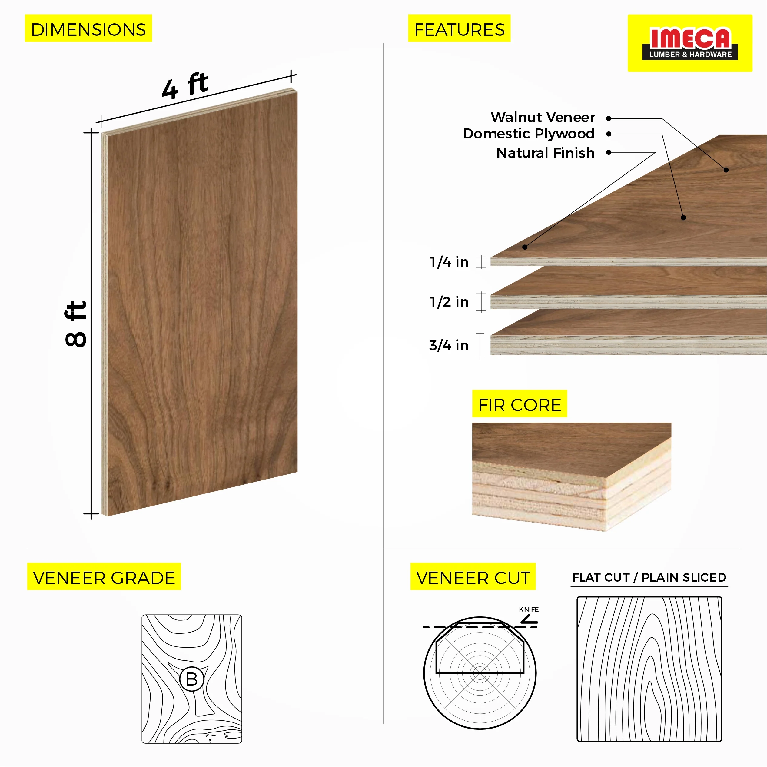 PLYWOOD 3/4" PS WALNUT UV 2S A1 - Image 2