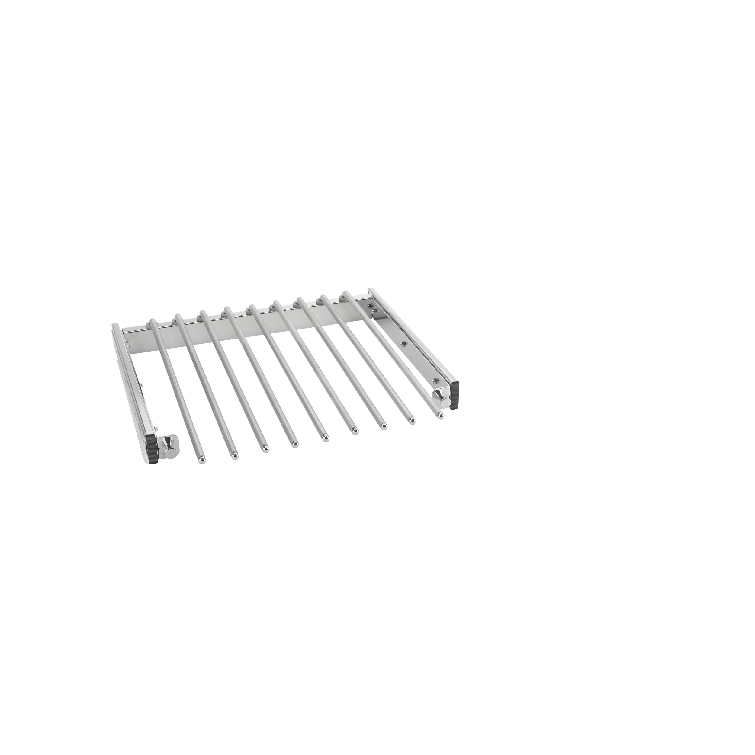18 in Chrome Pullout Pants Rack w/9 pants rods Chrome 17.5 in (445 mm) W x 14 in (356 mm) D x 3 in (76 mm) H - Image 4