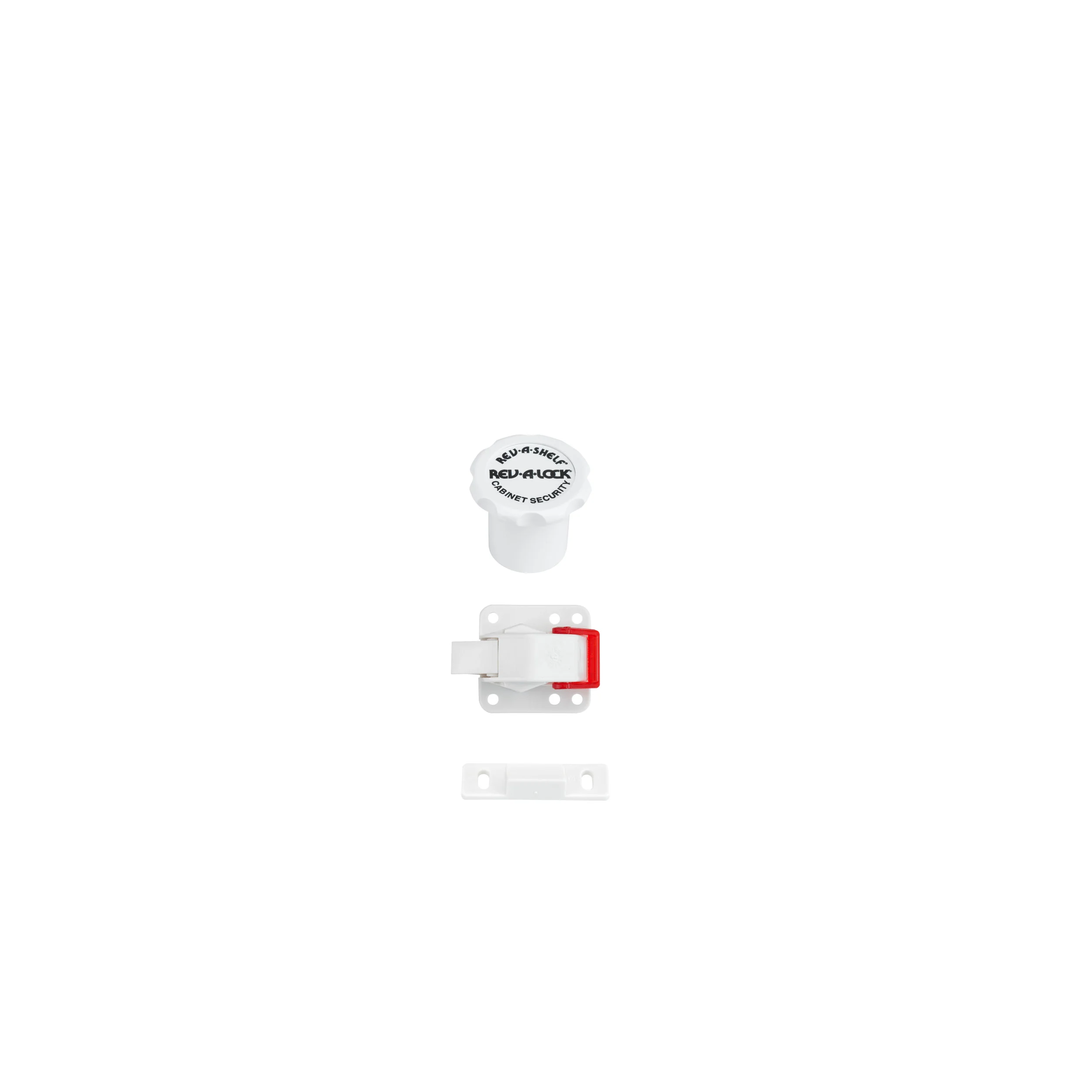 Rev-A-Lock Cabinet Security System Set White  1.38 in (35 mm) W x 2.25 in (57 mm) D x 1.38 in (35 mm) H - Image 3