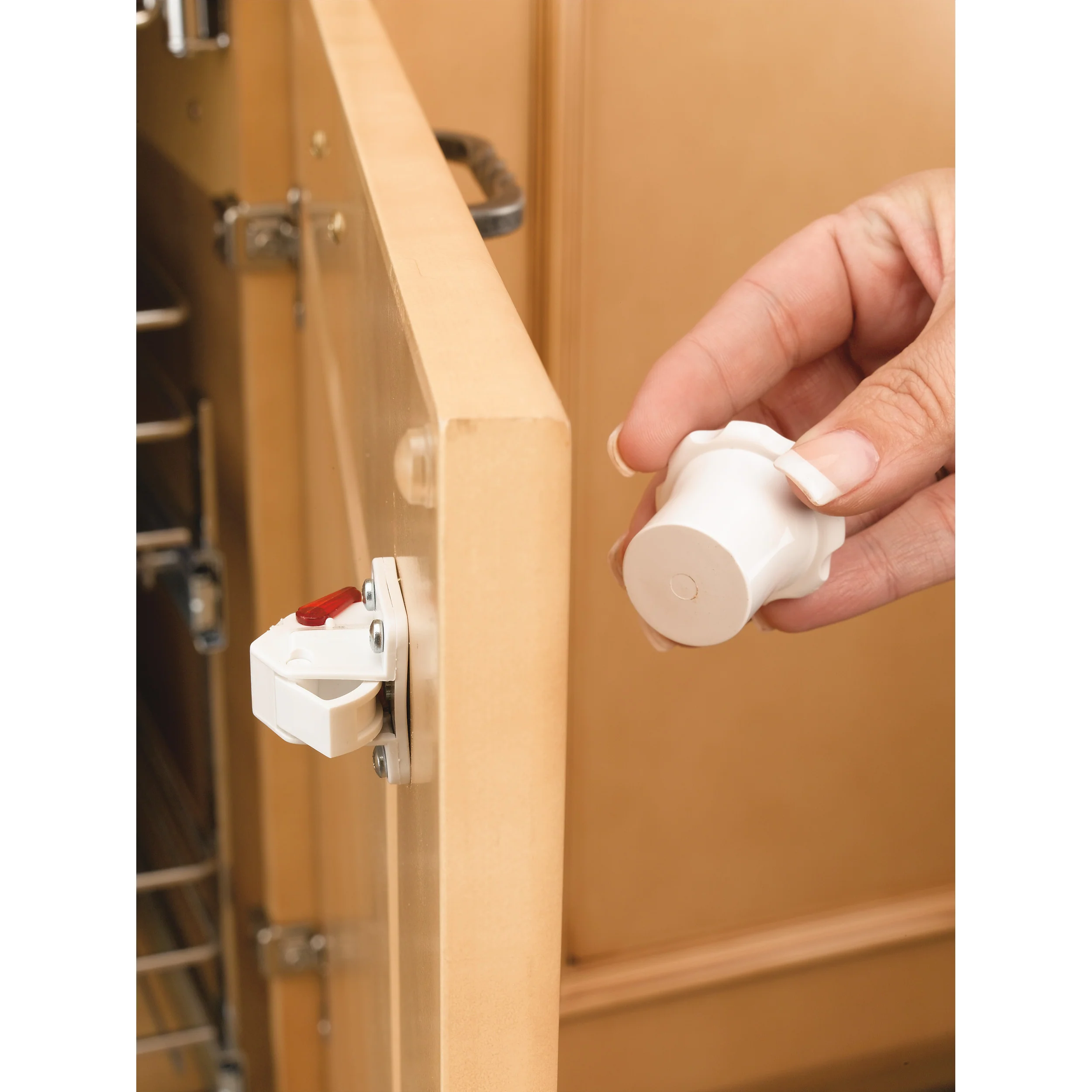 Rev-A-Lock Cabinet Security System Set White  1.38 in (35 mm) W x 2.25 in (57 mm) D x 1.38 in (35 mm) H - Image 6