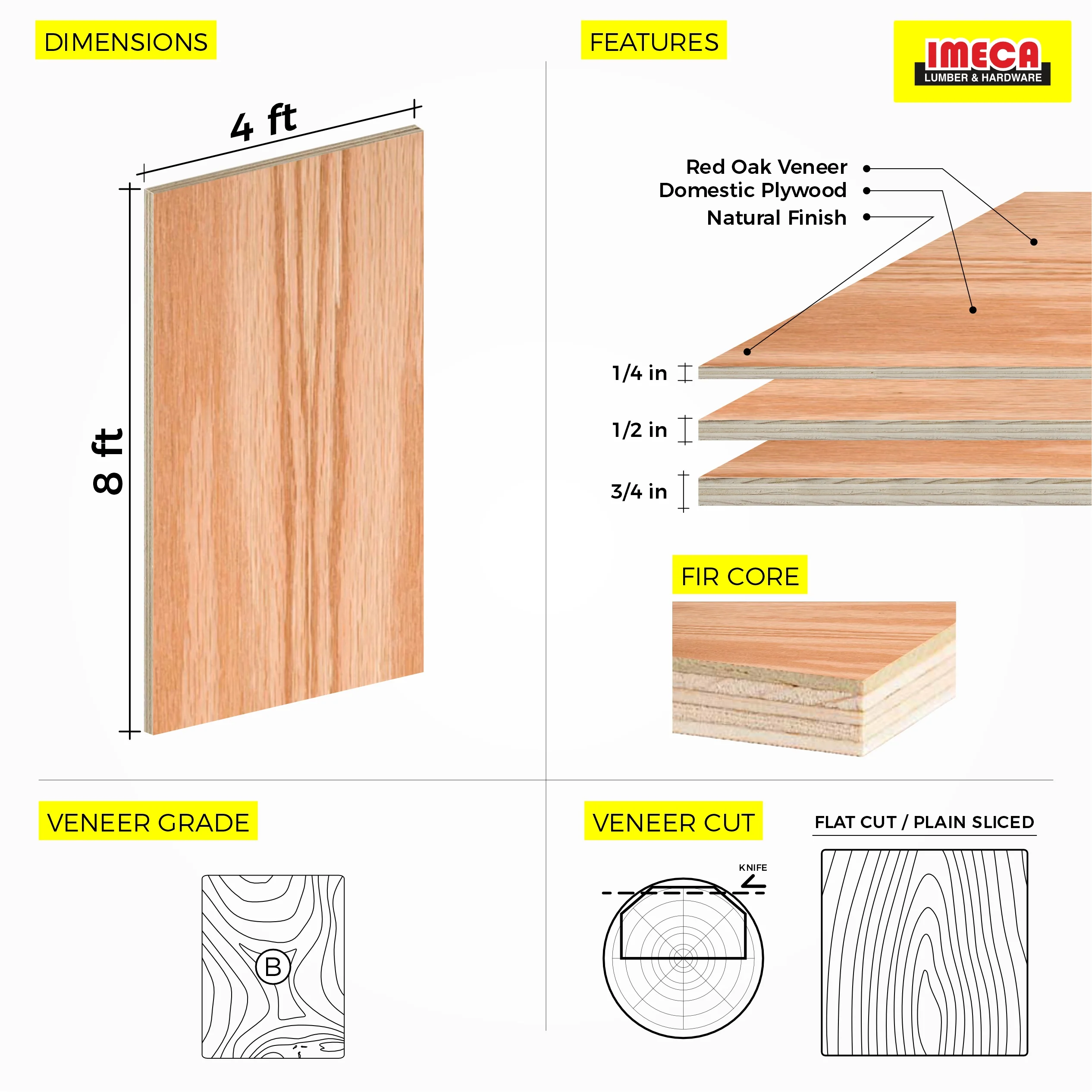 Red Oak Plywood 4 ft x 8 ft (Domestic Plywood) - Image 7