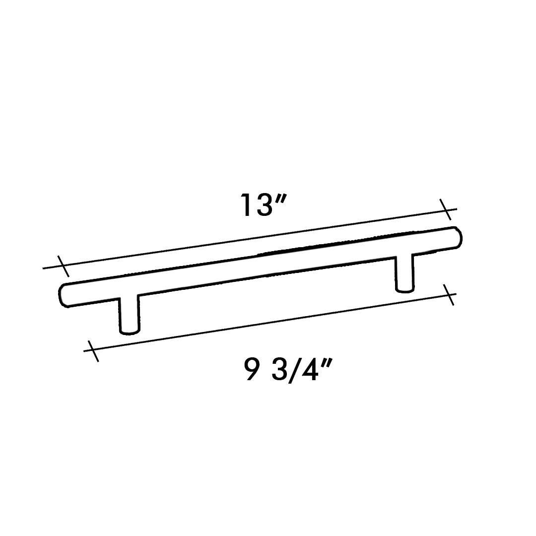 HANDLE BAR 9520 SERIES C/C 9-3/4" O/A 13" SATIN BRASS - Image 2