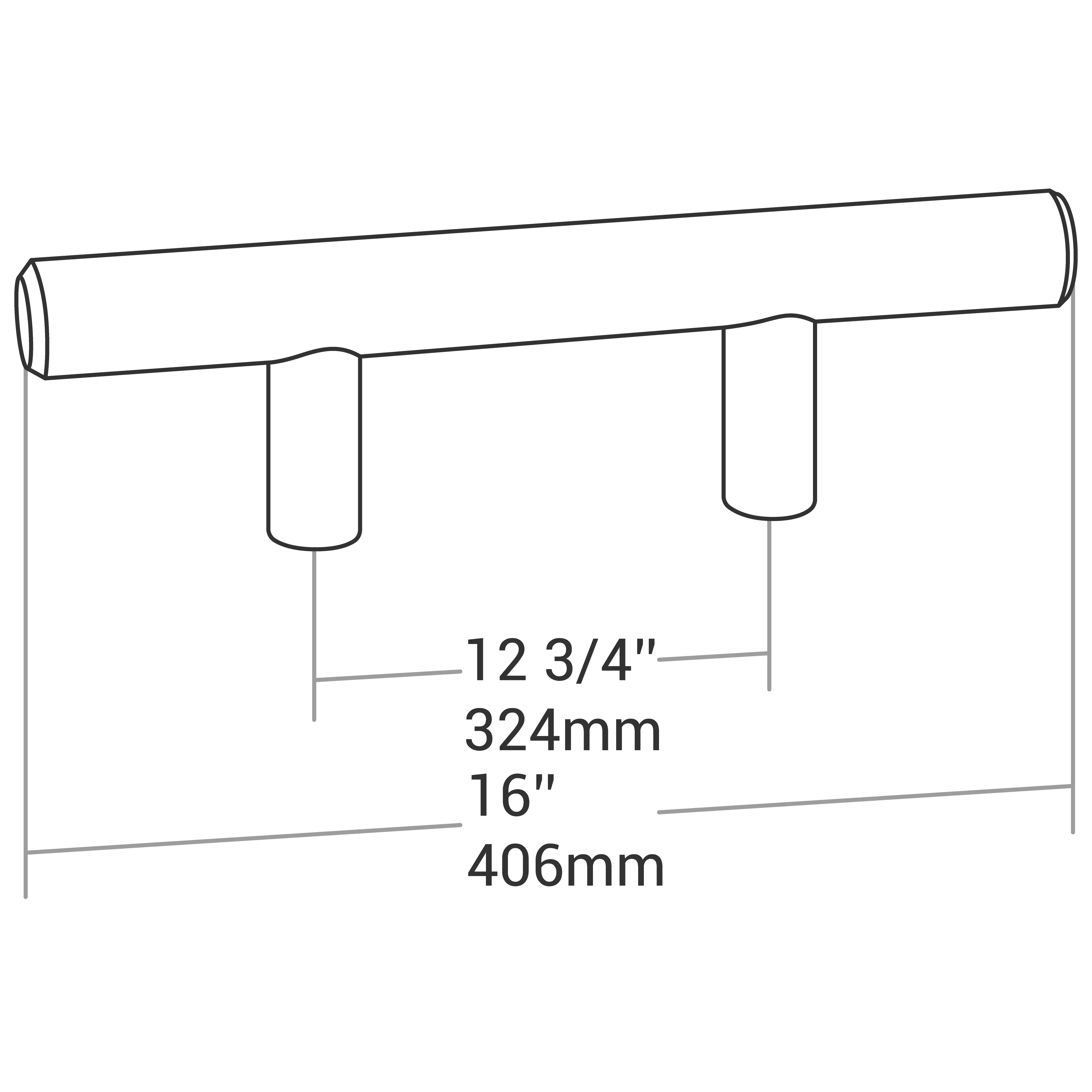 HANDLE 9520C/C12 3/4" O/A16" MATTE BLACK - Image 3