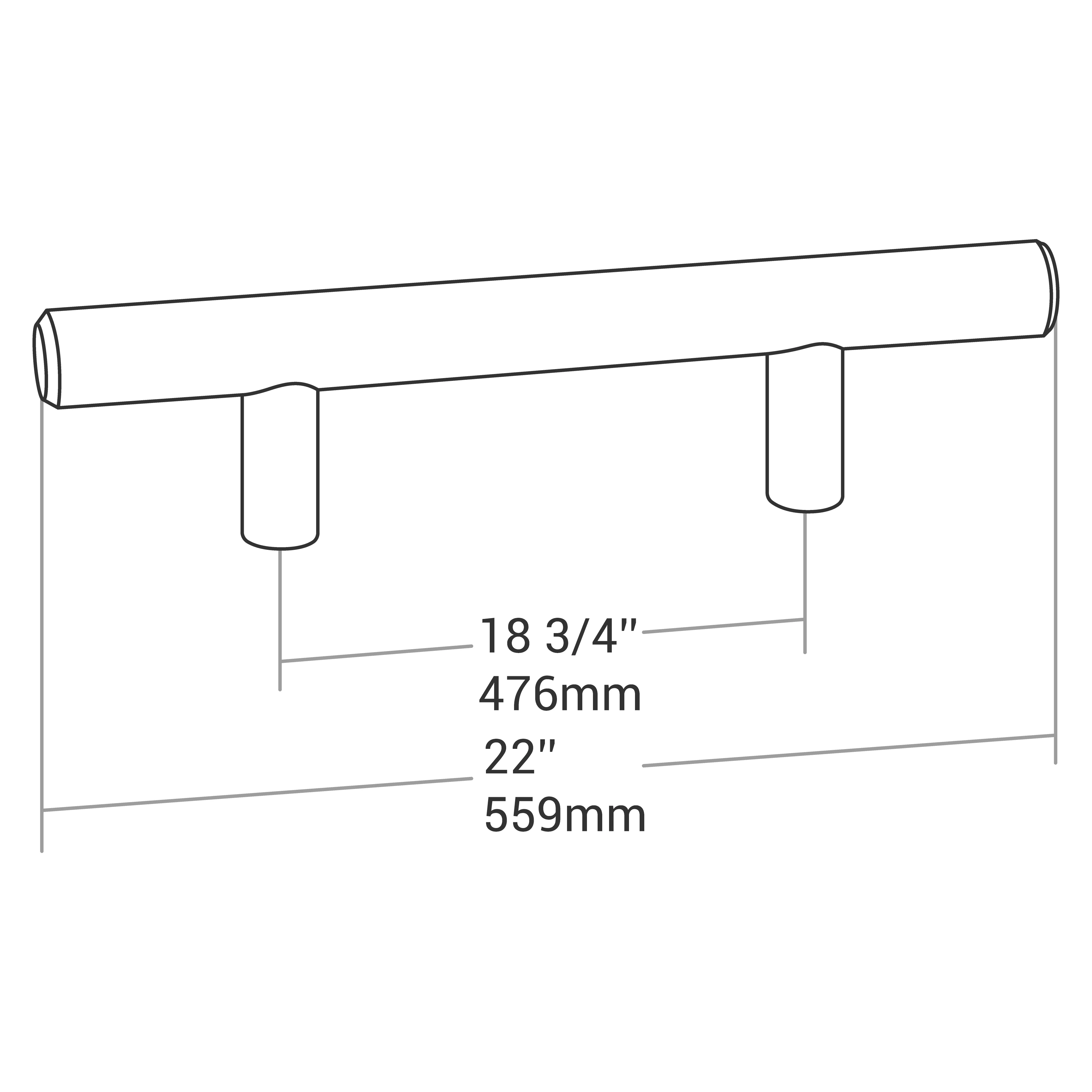 Handle Bar 9520 Series C/C18-3/4" O/A 22" - Image 4