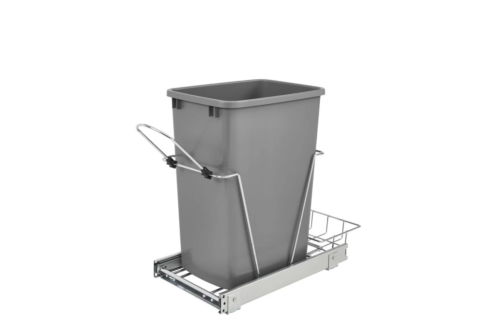 35 Qrt Pull-Out Waste Container Metallic Silver 10.63 in (270 mm) W x 22 in (559 mm) D x 19.25 in (489 mm) H - Image 10