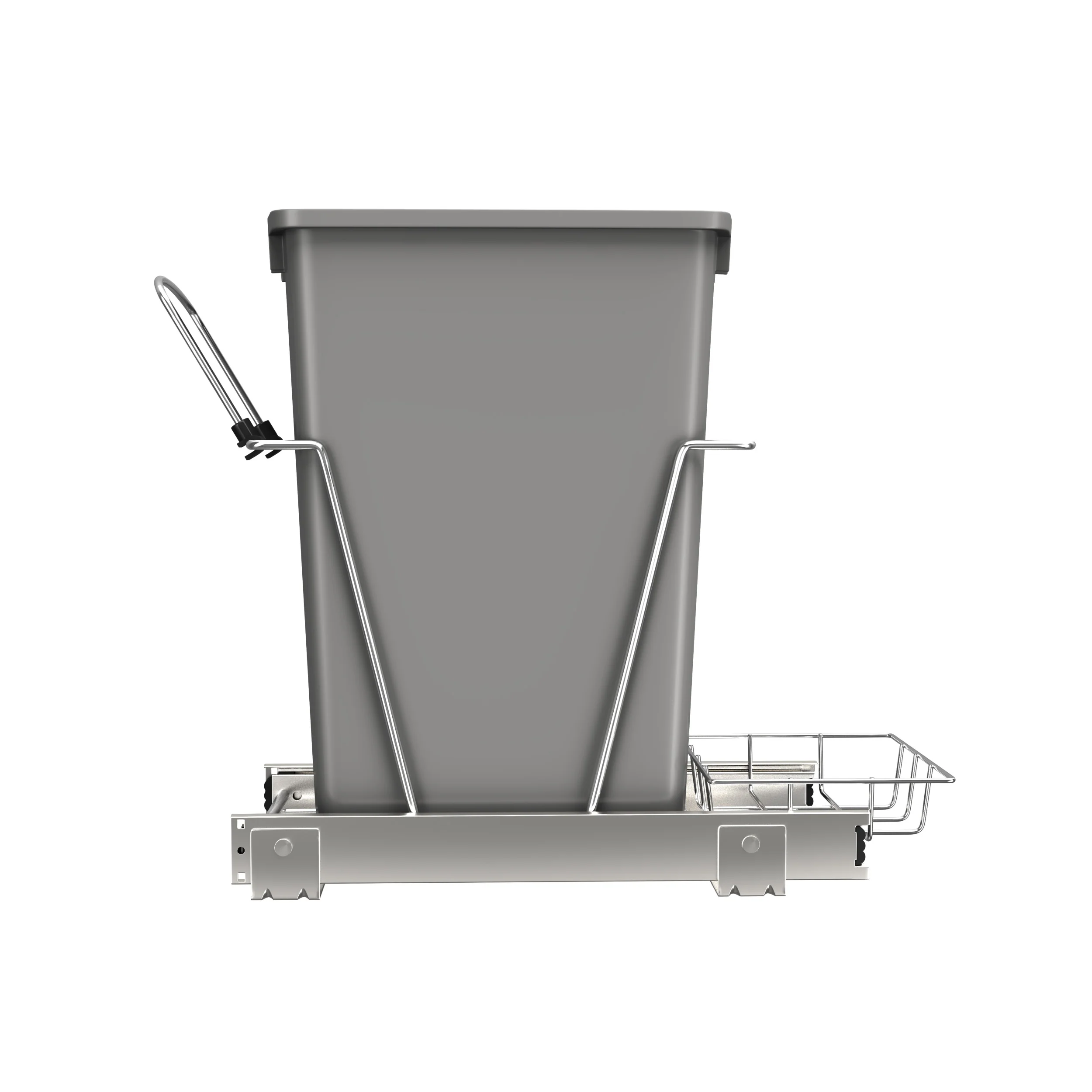 35 Qrt Pull-Out Waste Container Metallic Silver 10.63 in (270 mm) W x 22 in (559 mm) D x 19.25 in (489 mm) H - Image 3