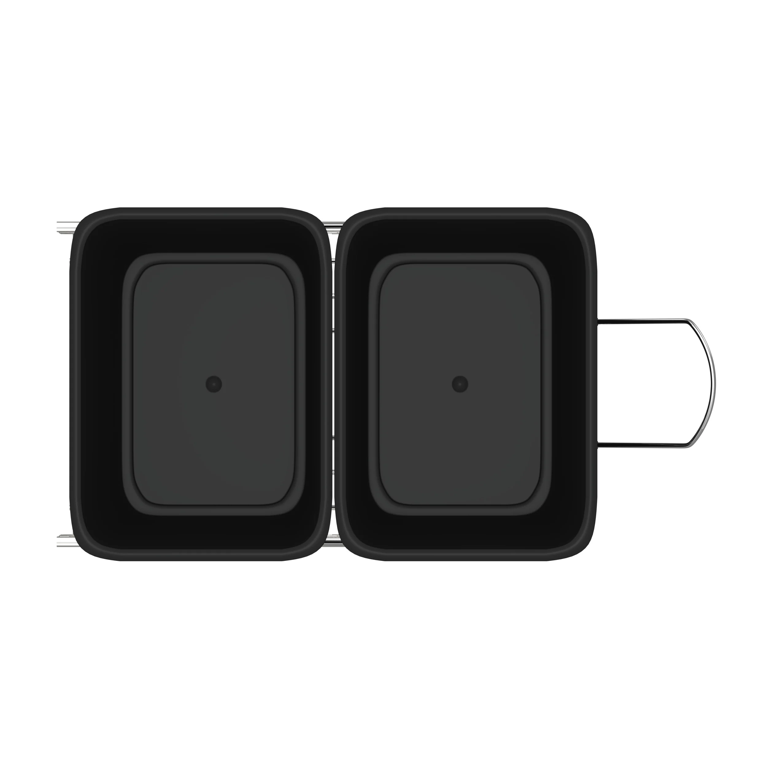 Double 35 Qrt Pull-Out Waste Containers Black  14.38 in (365 mm) W x 22 in (559 mm) D x 19.25 in (489 mm) H - Image 5