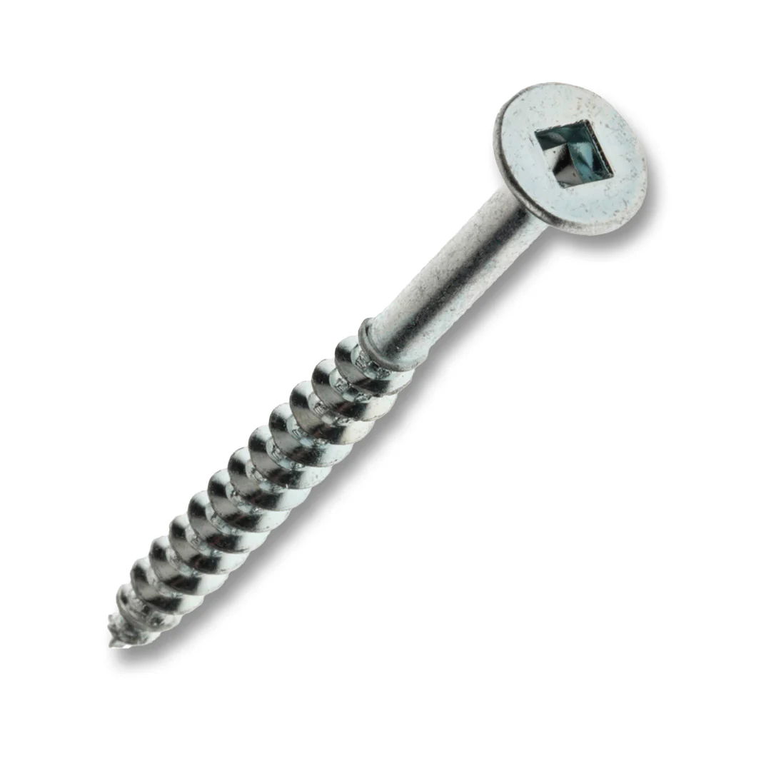 WOOD SCREWS IMEX SQUARE FLAT HEAD WITH NIBS #8 1-3/4" TYPE 17 COARSE ZINC 4.000 BULK - Image 2