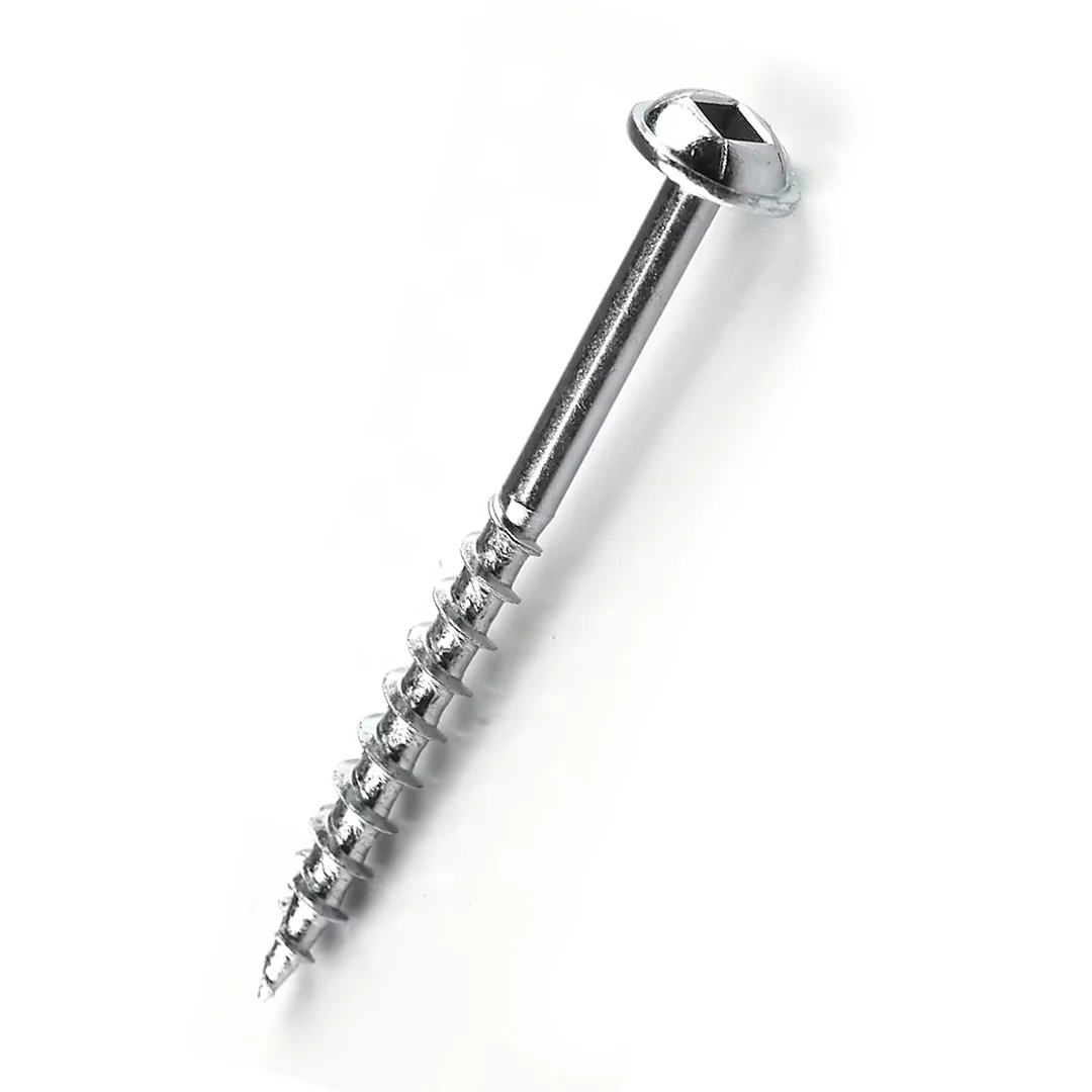 WOOD SCREWS IMEX SQUARE ROUND WASHER WITH NIBS #8 3" TYPE 17 COARSE ZINC 250 BOX