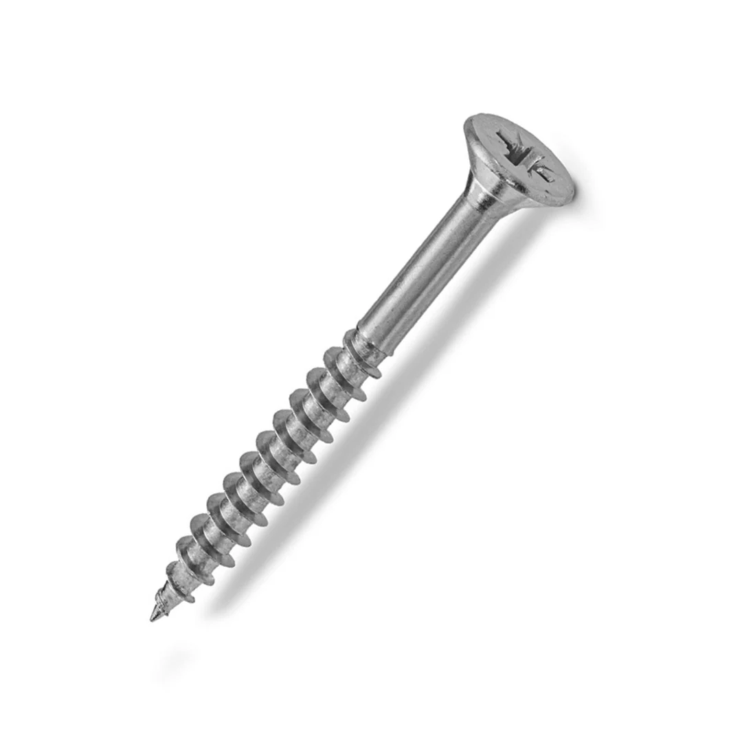 WOOD SCREWS IMEX SQUARE/PHILLIP COMBO FLAT HEAD WITH NIBS #8 3" TYPE 17 COARSE ZINC 250 BOX - Image 2