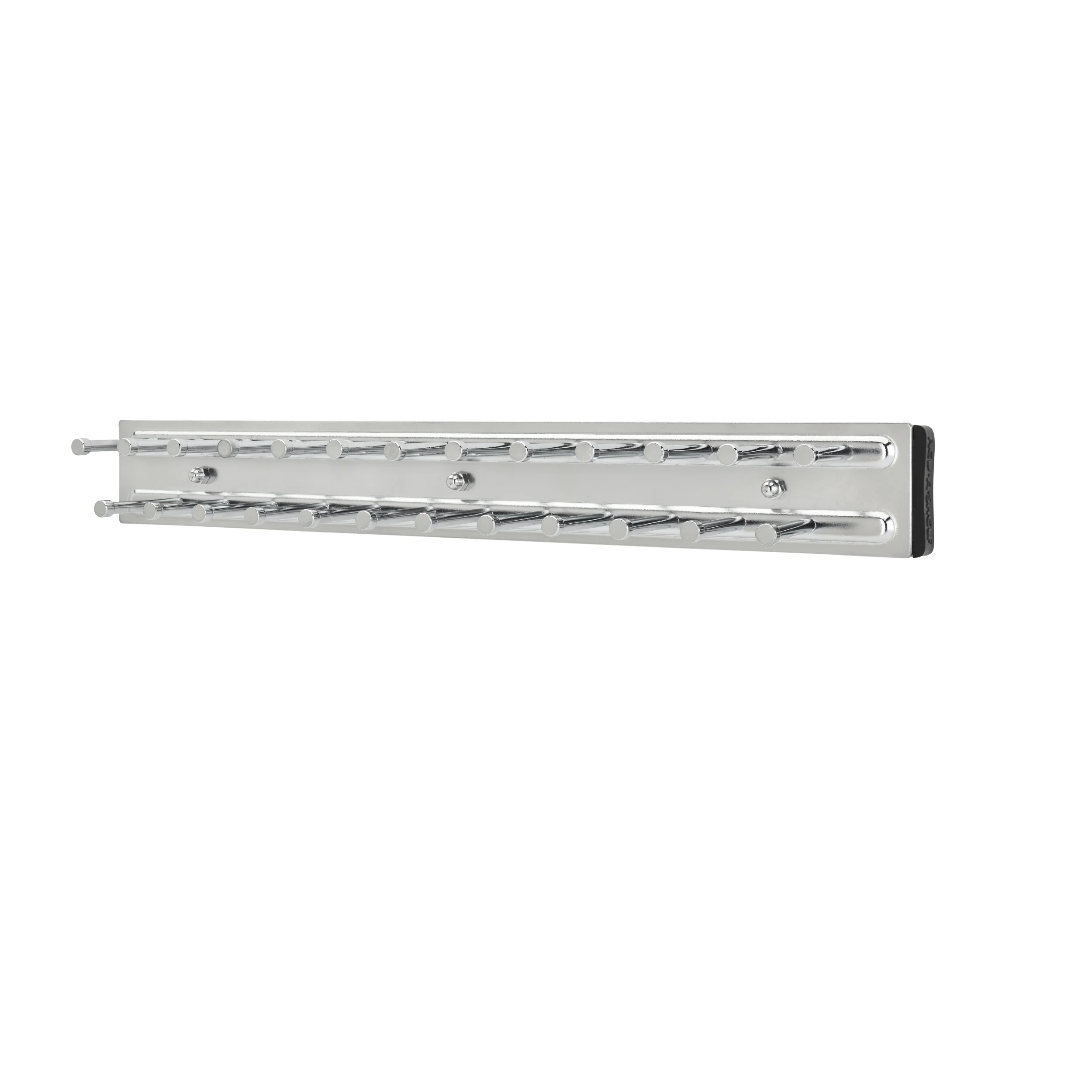 14 in Chrome Side mount Tie Rack Chrome 2.5 in (64 mm) W x 14 in (356 mm) D x 1.88 in (48 mm) H - Image 3