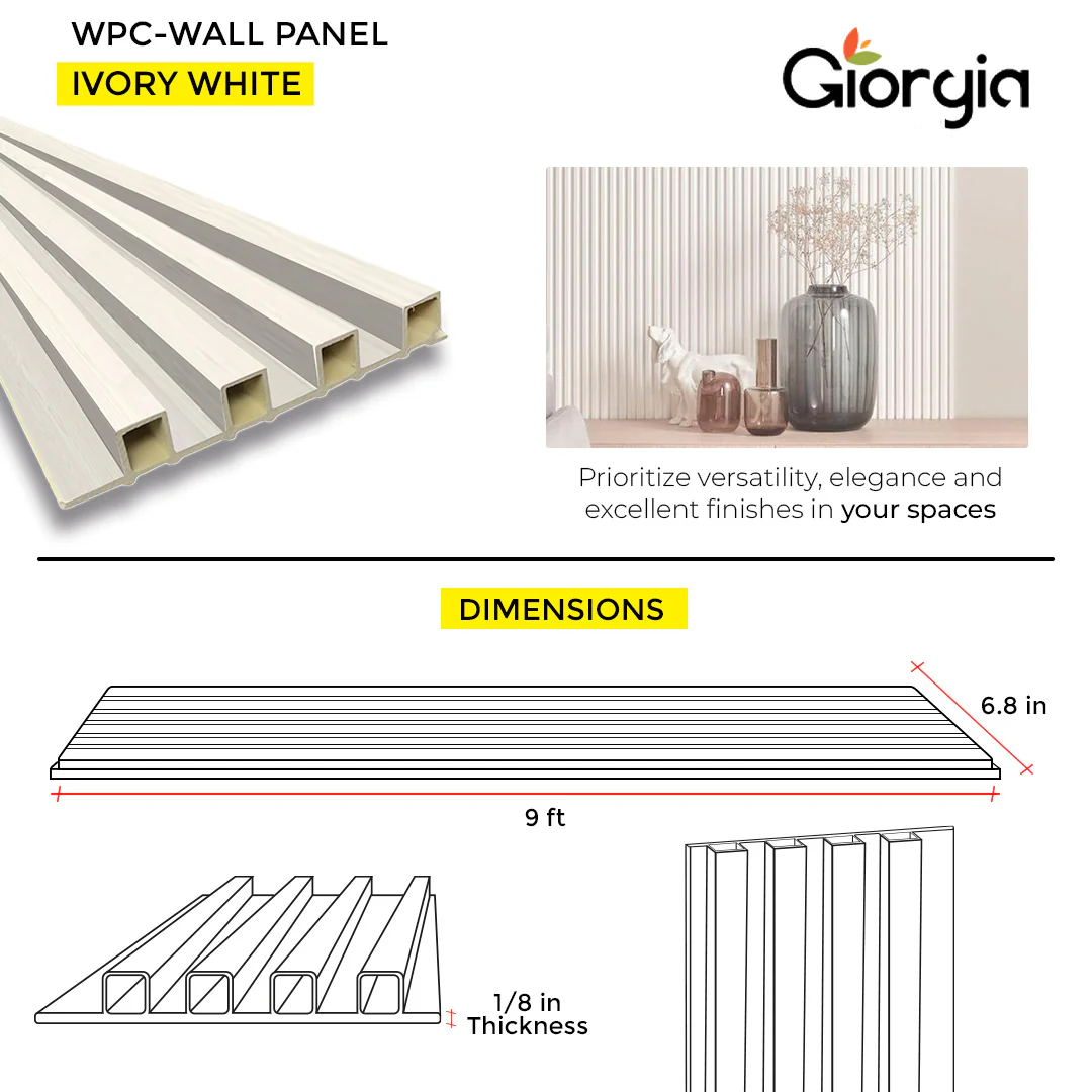 PVC WALL PANEL 6.8 X 9 FT  -IVORY WHITE - Image 3