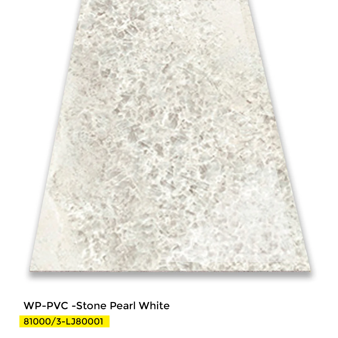 PVC WALL PANEL DECORATIVE MARBLE SHEET 4 X 8 FT  - STONE PEARL WHITE - Image 2